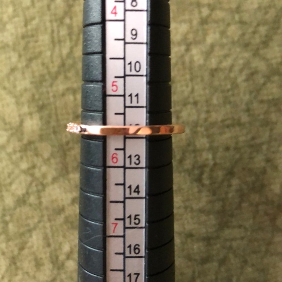 NWOT STERLING SILVER ROSE GOLD AMBER RING, 5-1/2 - Picture 5 of 7